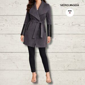 Vero Moda Grey Belted Trench Coat – Size Medium